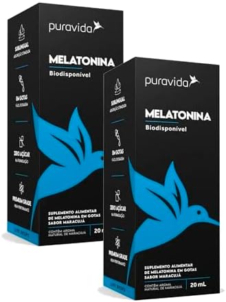 Kit 2x Melatonina Sabor Maracujá - 500 Gotas/20ml - Puravida