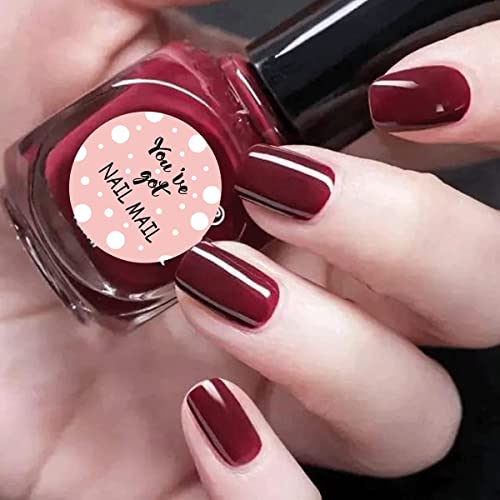 Pink Nail Mail Stickers 2 Inches Round Nail Mail Envelope Labels - 250 Pcs Nail Mail Labels Boho Rainbow Business Thank You Stickers For Color Street,Envelope Sticker,Shop Supplies,Packing Supplies #TOP3