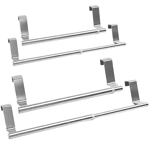 2PCS Over Door Towel Rail Radiator Towel Rail Kitchen Towel Rail Radiator Towel Rail Hanger Extendable Towel Holder for Kitchen and Bathroom No-Drill Installation Space-Saving Storage Solution
