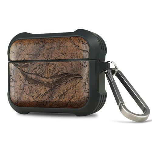 Coque rigide Airpods Pro 3 antichoc en bois de noyer véritable