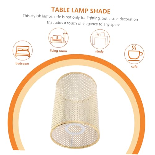 Pantalla de lámpara tejida con bambú artesanal para una mesa elegante 6