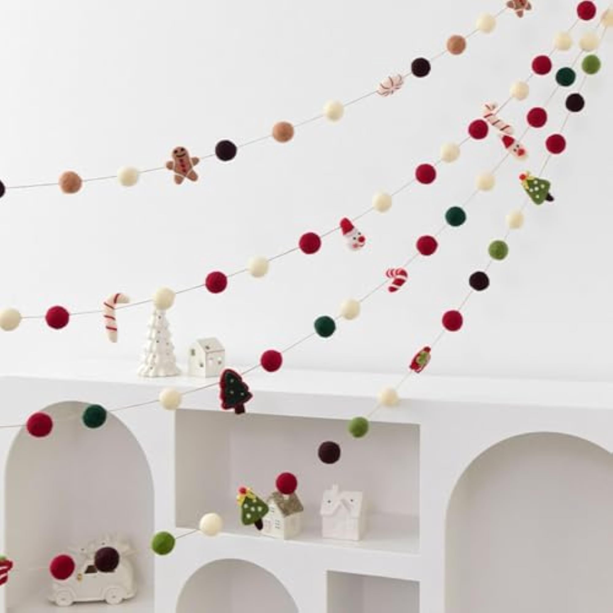 Christmas Felt Balls with Storage Case for Indoor Window