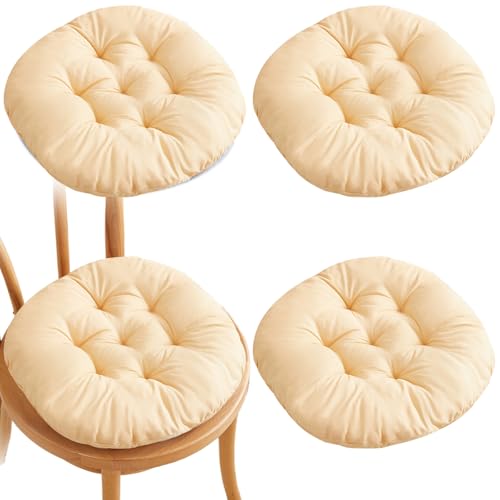 Coussin de sol rond épais de style chameau, set de 4 assises douces et élastiques de qualité - 2