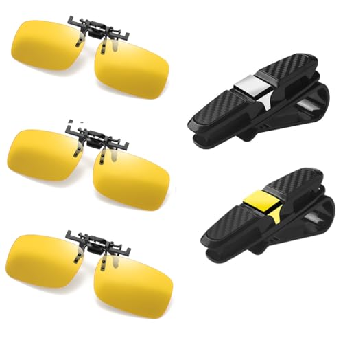 Image of Clip on Flip up Polarized Lens For Prescription Glasses UV Protection Sunglasses (Clear lenses not Polarized)