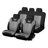SORAD 9 Piezas Fundas para Asientos De Coche para Opel Manta A/Manta B 1970-1988, Juegos de Funda de Asiento Lavable para Delanteros y Traseros,Grey
