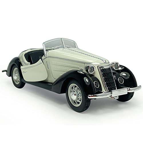 Image of 132 Vintage Diecast Metal Car Classic Toy Car For Kids Light Sound Pullback Openable Door, Green