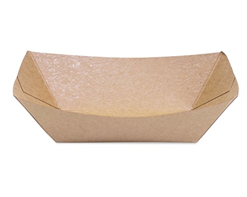 Creative Juice Cafe Small (1 Lb.) Kraft Paper Food Tray | 25 Ct