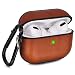 V-MORO Compatible with Airpods Pro Case Genuine Leather Airpod 3 Case for Airpods Pro [Front LED Visible] Protective Cover Skin Brown Men Women