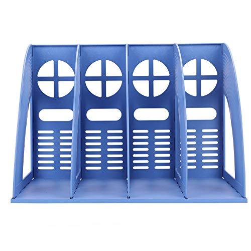 Boite de Rangement Bureau Module de Classement 4*Compartiments DIY Etagère Organisateur Casier de Stockage Polypropylène Porte-fichier Trieur pour Papier A4 Document Dossier Magazine Cahier CD Livre