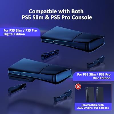 NexiGo Horizontal Stand for New PS5 Slim and Pro Console, [Minimalist Design], Base Stand for PS5 Accessories, Compatible with PlayStation 5 Slim/Pro Disc & Digital Editions, Black