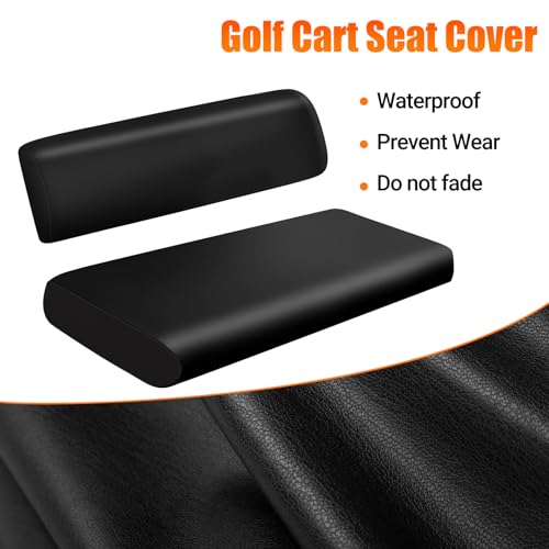 Image of Golf Cart Front Seat Covers Staple On Replacement for EZGO Workhorse Golf Cart Seat Black Micro Fiber Leather Seat Cover
