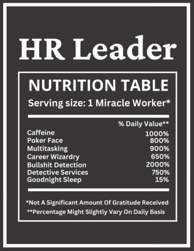 HR LEADER GIFTS: Funny HR Notebook. Perfect HR Gift For Manager, Director, Senior HR Professional Or Your Awesome Boss