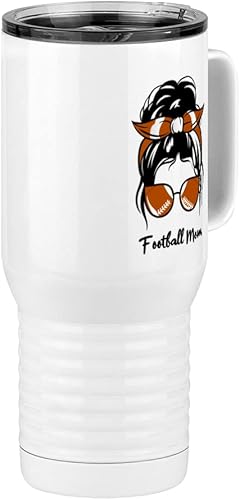 Miniatura 4 de Just So Posh Vaso de café de viaje con asa y tapa deslizante, color blanco de 20 onzas, color camello polar, acero inoxidable, aislado al vacío