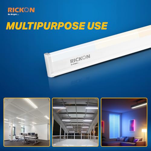 Image of RICKON Triglow 3 in 1 LED Tube Light 22 Watt - Adjustable Color Options for Warm, Cool, and Daylight - Energy-Efficient, Long-Lasting Tube Light for Home and Office- Pack of 10