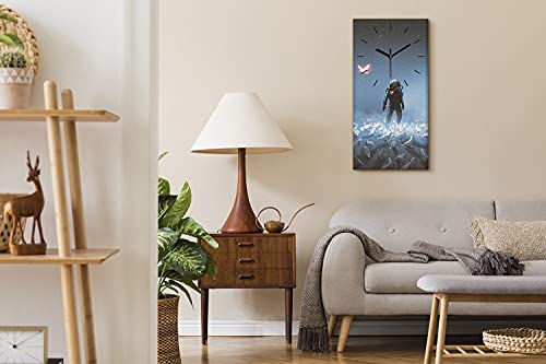 Horloge sur toile décorative pour masquer un mur vide - 4