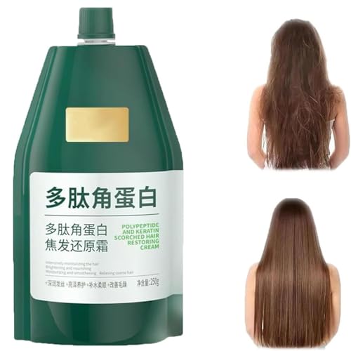 Crema Reparadora Hidratante Y Suavizante Para El Cabello Dañado Con Polipéptidos De Queratina, Mascarilla Capilar De Acondicionamiento Profundo, Para Un Brillo Y Suavidad Duraderos (1pcs)