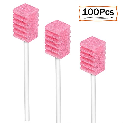 Disposable Oral Swabs, Sterile Dental Sponge Swabsticks Unflavored for Mouth & Gum Cleaning