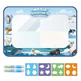 44 * 32cm Aqua Doodle, Wassermalmatte, Malmatte Mit Wasserstift, Wiederverwendbare Drawing Matte, Eis Und Schneewelt Thema Aqua Doodle, 4 Vorlagen Und 2 Stifte, Mädchen Junge Geburtstage Geschenk