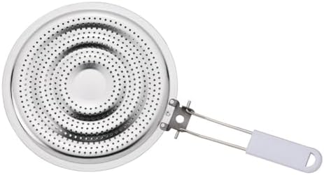 HIC Kitchen Heat Diffuser Reducer Flame Guard with Removable Handle, Stainless Steel