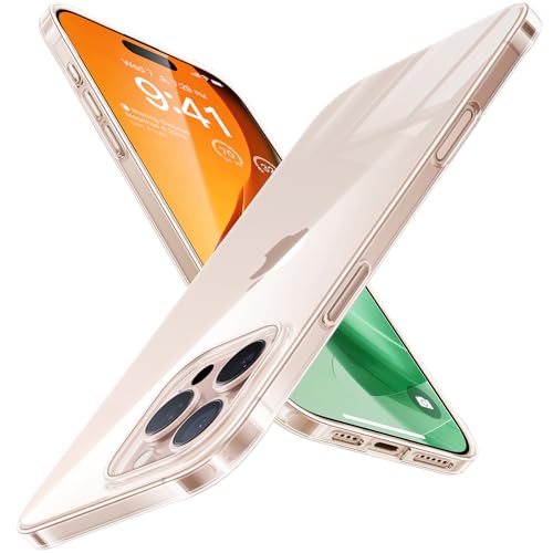 TORRAS Slim Fit for iPhone 16 Pro Case, Ultra Thin for iPhone 16 Pro Case, Lightweight Matte Anti-Scratch Hard PC Cover Phone Case for iPhone 16Pro 6.3 inch, Clear Clear iPhone 16 Pro