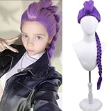 WTHCOS Long Purple Braid Wig Purple Braid Wigs for Kids Cartoon Movie Halloween Cosplay Costume Animie Wigs