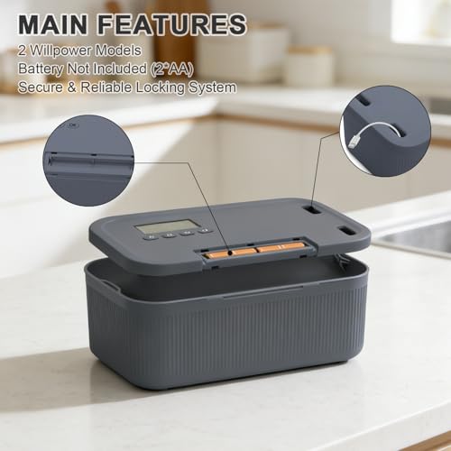 Handy Safe mit Zeitschloss, Abschließbare Box mit Timern, Selbstkontrolle Timer Schließfach für Handy Snacks, Alkohol oder andere unerwünschte Versuchungen Handy Gefängnis für Arbeit & Kinder