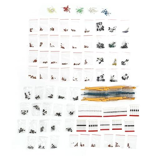Electronic Components Kit Assortment 6 Values Resistor Electrolytic Capacitor LED Diodes