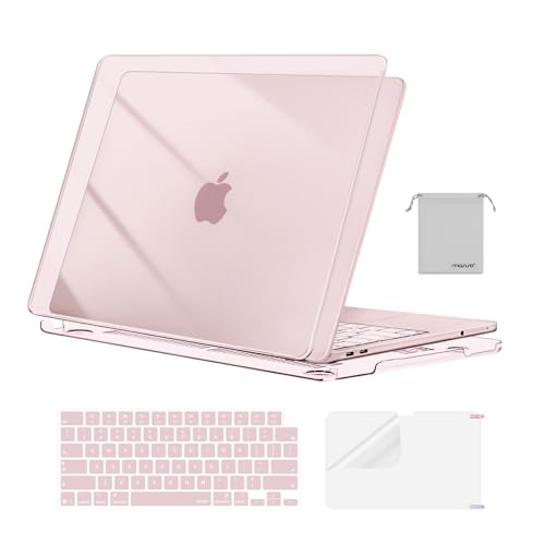 Image of MOSISO Compatible with MacBook Neo Case 13 inch 2026 Release Model A3404 with A18 Pro Chip, 4 in 1 Kit Precision Fit Crack & Scratch Resistant Protective Hard Shell Case Cover, Crystal Blush