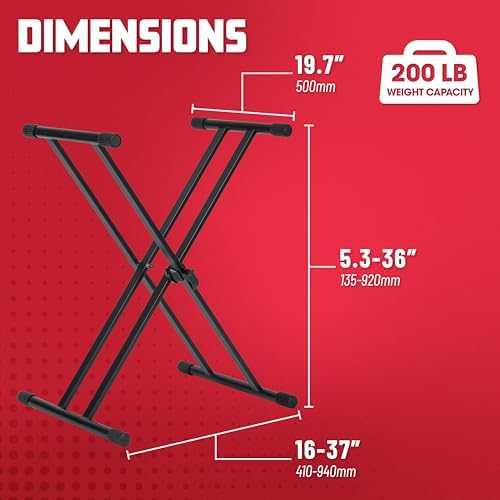 Gator Frameworks GFW-KEY-2000X | Çift X Tarzı Klavye Standı (Yükleme kapasitesi: 90 kg) - Görsel 6