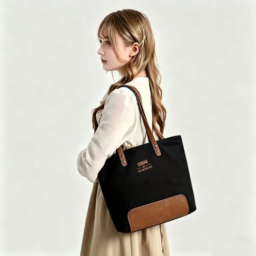 Bolso Tote para mujer con cierre y múltiples bolsillos miniatura 5