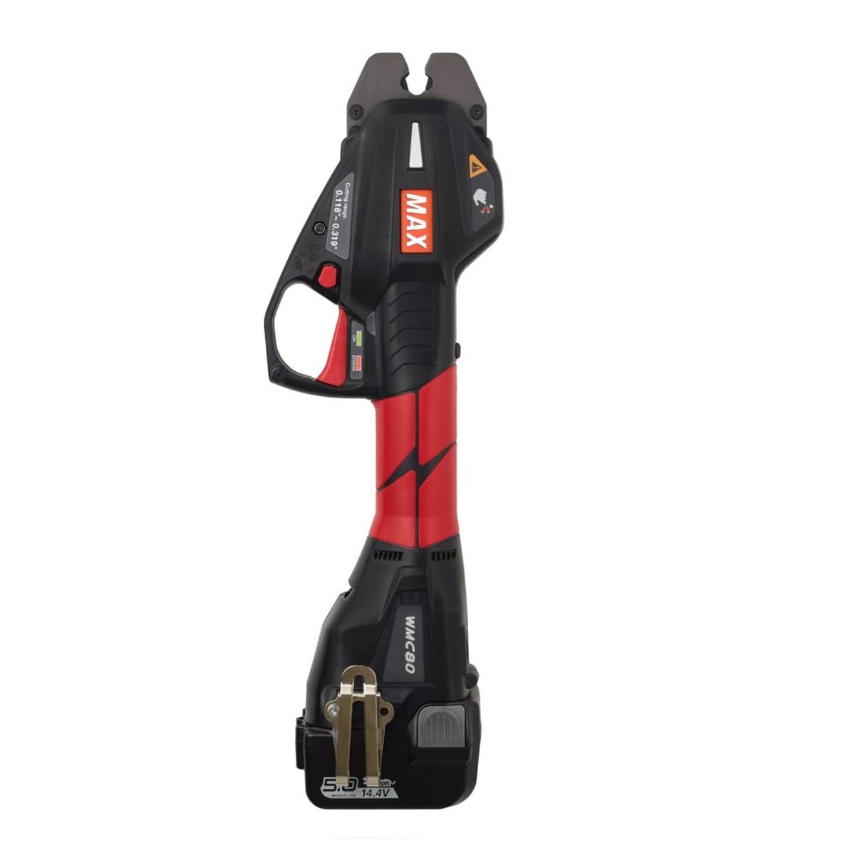 MAX WMC80 Battery‑Powered Wire Mesh Cutter for Construction, Cuts W1.4–W8 Mesh, 0.7s Cut Speed, TWINTIER Battery Compatible, Includes Battery, Charger