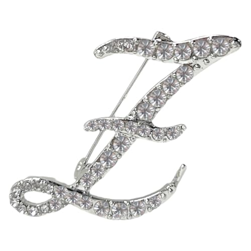 Image of Rhinestone Initial Brooch Pin for Women, Alphabet Gold Letter Brooch A-Z with Crystal, Metal Pin for Hat Bag Dress Suit Accessory for Men