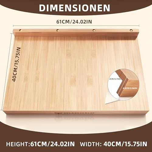 Tabla de cortar rectangular de bambú 24 x 15.8 in miniatura 5