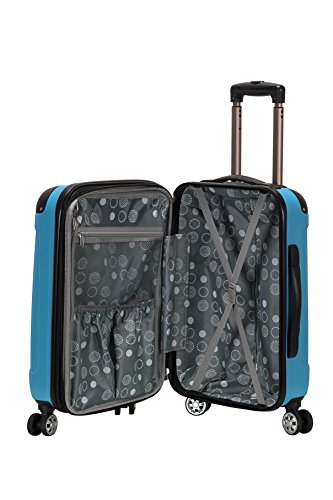 Image of Rockland London Hardside Spinner Wheel Luggage, Turquoise, Carry-On 20-Inch