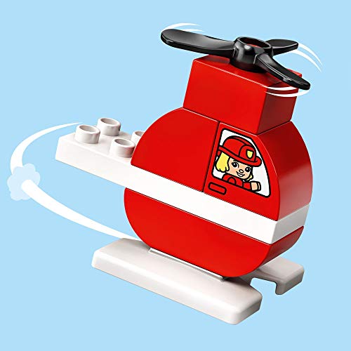 LEGO 10957 Duplo Helicóptero de Bomberos y Coche de Policía con Perrito, Vehículos de Juguete para Niños Bebés de 1.5-2 Años o Más