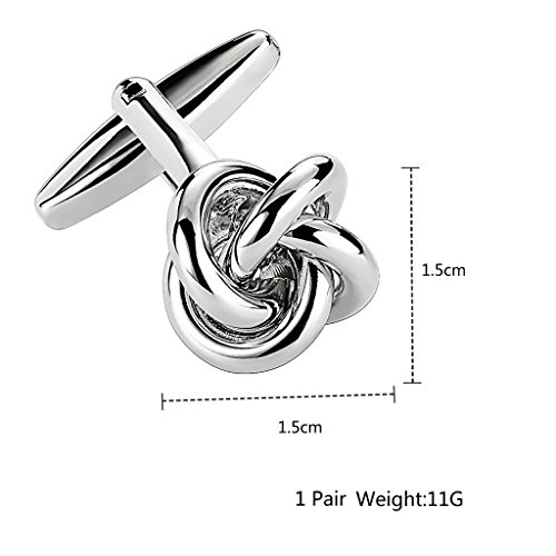 Bishilin Stainless Steel Cufflink Men | Women Cufflinks Silver Love Knot Shirt Wedding Elegant #TOP1