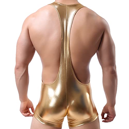 Men's Solid Leather Trunks Underwear Body Boxer Shorts Jumpsuit Underwear Mans Sexy Compression Shapewear Underwear Gold Men's Solid Leather Trunks Underwear Body Boxer Shorts Jumpsuit Underwear Mans Sexy Compression Shapewear Underwear Gold
