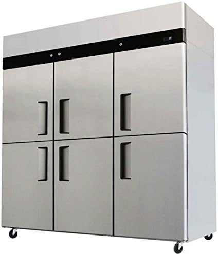 71" Refrigerator Freezer Combination Six Doors Commercial Restaurant 50 Cu. Ft. 304 Grade Stainless Steel 2 Digital Controls 5 Year Compressor Warranty Model YBF9236