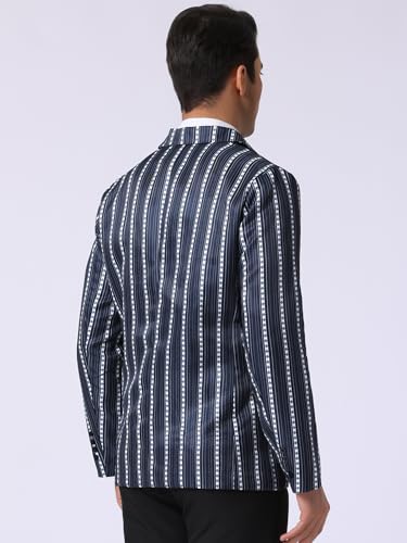 Lars Amadeus Striped Blazer for Men's Single Breasted Contrast Color Retro Sports Coat3