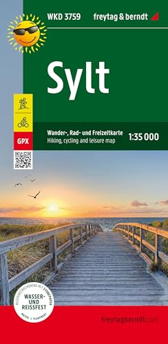 Sylt, Wander-, Rad- und Freizeitkarte 1:35.000, freytag & berndt, WKD 3759: GPX Tracks, wasserfest und reißfest (freytag & berndt Wander-Rad-Freizeitkarten)