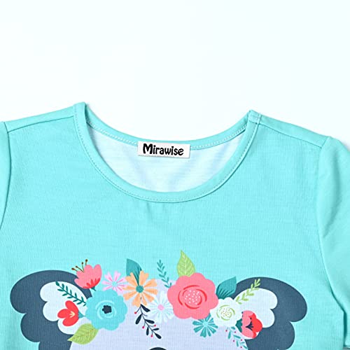 Image of Mirawise Girls 3 Pc Pajamas Sleepwear Cotton Pjs Clothes Set 4-13 Years