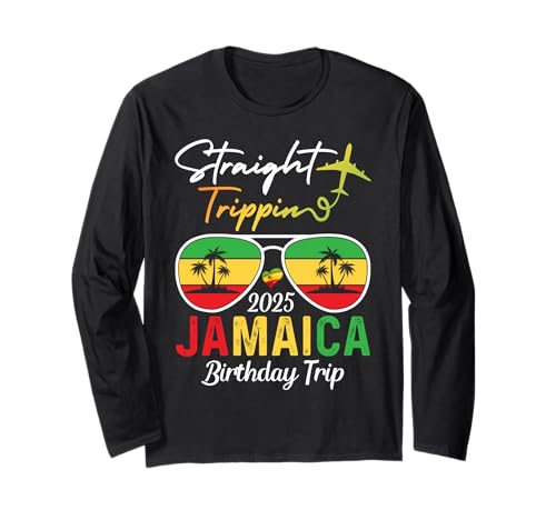Straight Trippin Jamaica Birthday Vacation 2025 Family Group Manga Larga