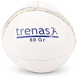 TRENAS Schlagball aus Leder - 80 Gramm - weiß - Für Wettkampf und Training
