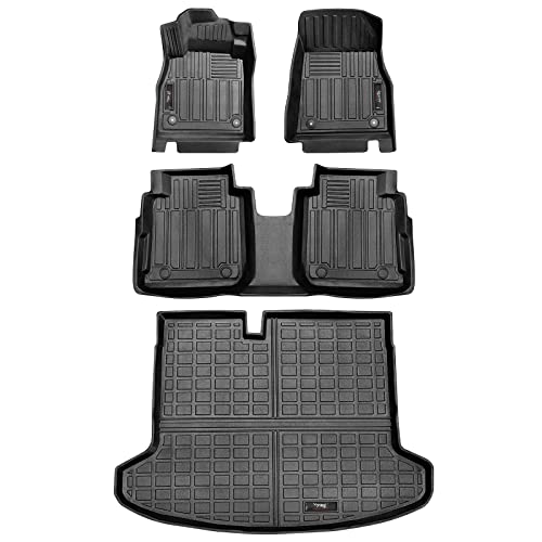 Yonugli Floor Mats 2 Row And Trunk Cargo Liner Set Black Compatible For 2018-2022 2023 Nissan Kicks All Weather Rubber Protection Mat #TOP7
