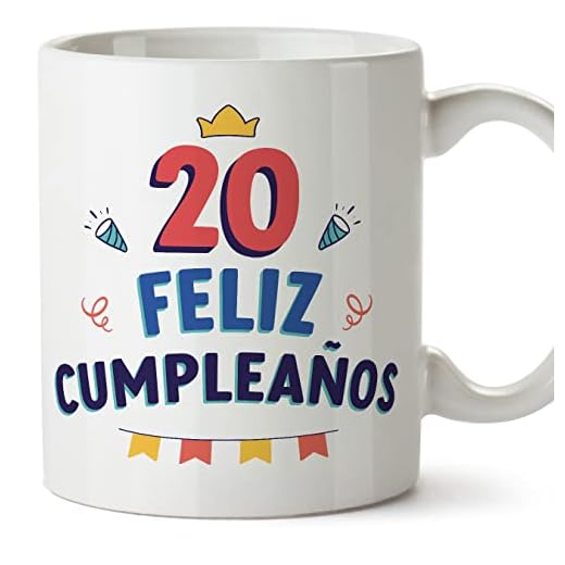 MUGFFINS Tazas 20 Cumpleaños - En Español - ¡Feliz Cumpleaños! - 11 oz / 330 ml - Regalo original y divertido