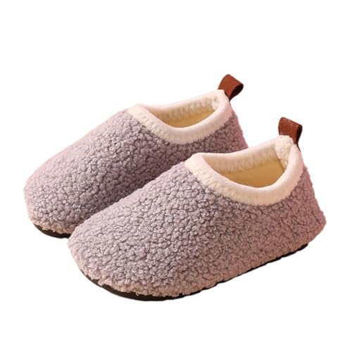 Kids Sherpa Slippers Toddler Fuzzy Non Slip Fleece Cute Indoor Fall Winter House Shoes Wool Warm Walking Sneakers