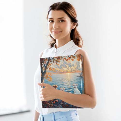 Image of 3 Ring Binder Funny Three Dogs Sunset 1.5 inch Binders