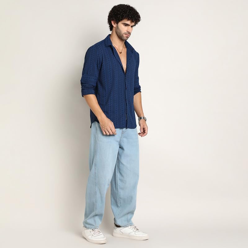 Image of CAHOOT Men's Shirt for Casual Wear | Mid-Rise | Regular Fit | Button Closure | Shirt Crafted with Comfort Fit for Everyday Wear