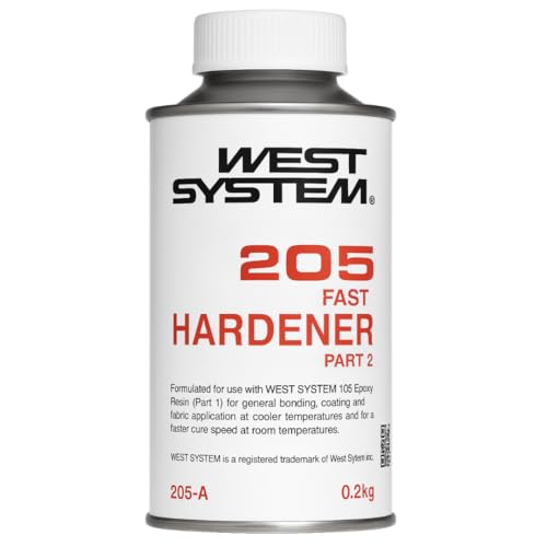 WEST SYSTEM 205 Fast Hardener 200ml - Use with WEST SYSTEM 105 Epoxy Resin for Fibreglass & Wood, Metal, Glass Repair - Pair with Filler & Mixer Accessories - Ideal for Marine, & DIY Applications