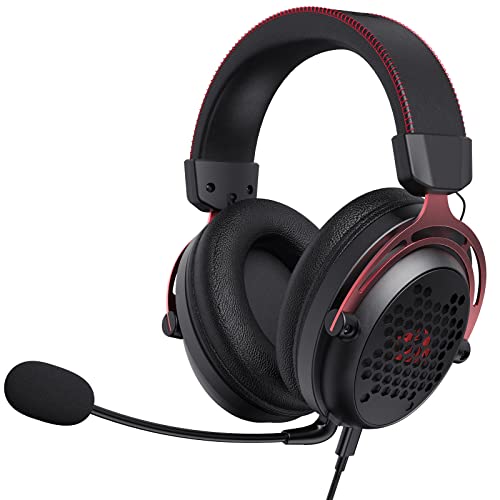 Redragon H386 Auriculares con Cable para Juegos - Sonido Envolvente 7.1 - Controladores de Audio de 53MM en Almohadillas de Espuma con Memoria y Cubierta de Tela para múltiples Plataformas